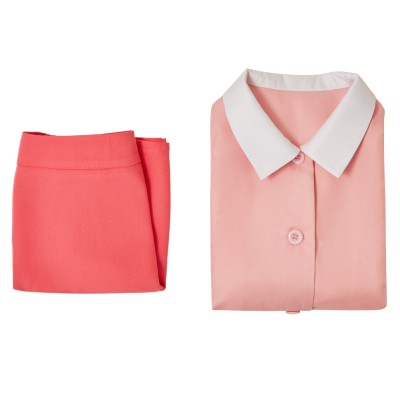 City The Animation Ayumu Niikura Pink Shirt Skirt Set Party Cosplay Costume Halloween Carnival