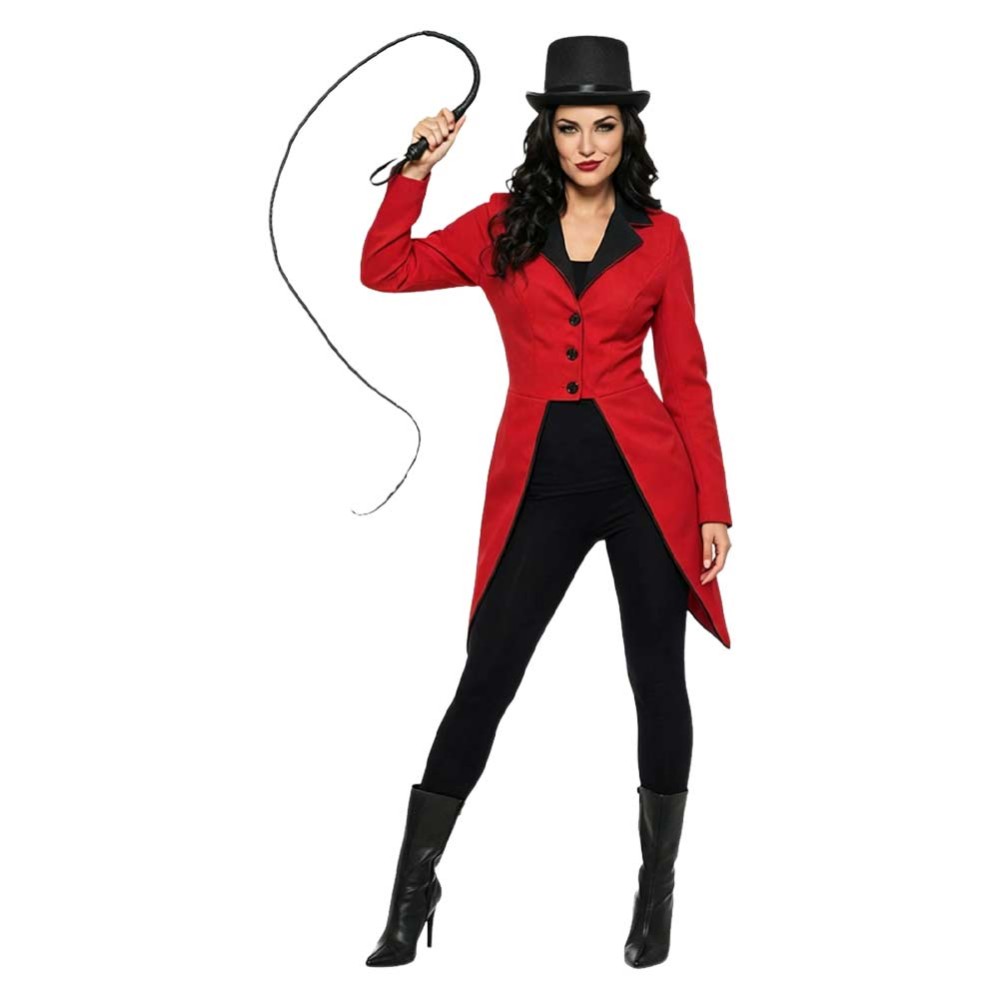 Circus Animal Trainer Women Red Cosplay Costume Halloween Carnival Outfit