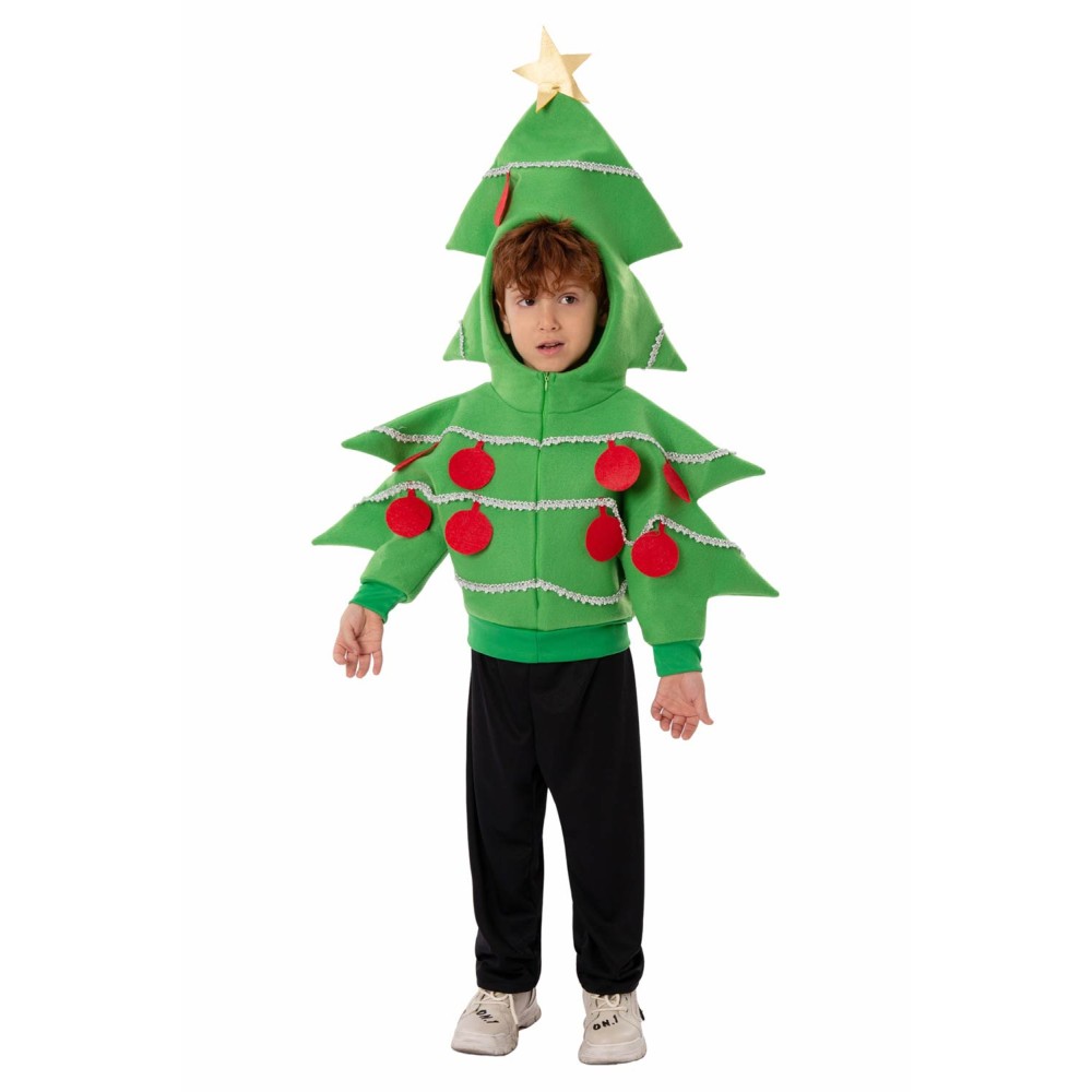 Christmas Tree Kids Children Jacket Suit Cosplay Costume Halloween Carnival Outfit