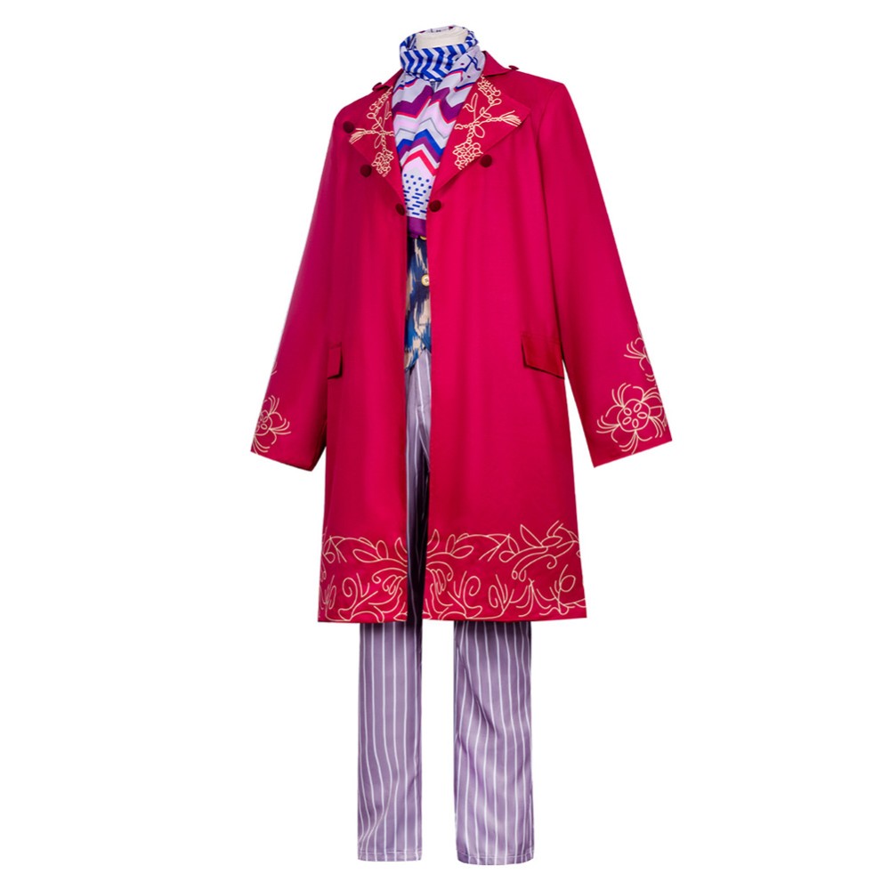 Charlie and the Chocolate Factory Young Willy Wonka Red Cosplay Costume Halloween Carnival Outfit