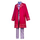 Charlie and the Chocolate Factory Young Willy Wonka Red Cosplay Costume Halloween Carnival Outfit