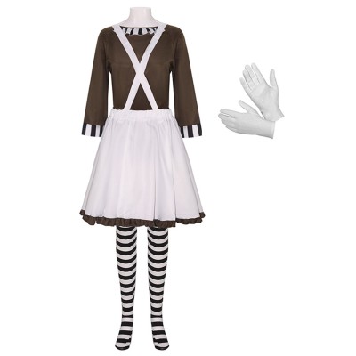 Charlie and the Chocolate Factory Oompa Loompa Female Cosplay Costume Halloween Carnival Outfit