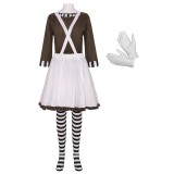 Charlie and the Chocolate Factory Oompa Loompa Female Cosplay Costume Halloween Carnival Outfit