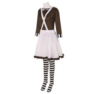 Charlie and the Chocolate Factory Oompa Loompa Female Cosplay Costume Halloween Carnival Outfit