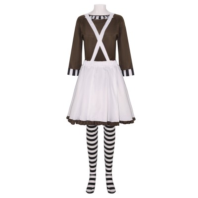 Charlie and the Chocolate Factory Oompa Loompa Female Cosplay Costume Halloween Carnival Outfit