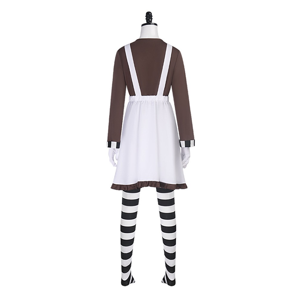Charlie and the Chocolate Factory Chocolate Women Dress Cosplay Costume Halloween Carnival Outfit