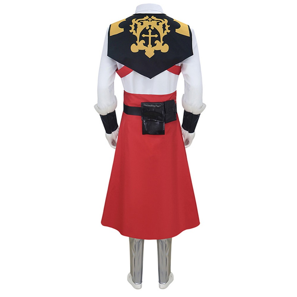 Castlevania Belmont Men White Unifrom Set Party Cosplay Costume Halloween Carnival