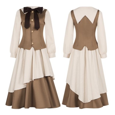 Cardcaptor Sakura Tomoyo Daidouji Khaki Dress Cosplay Costume Halloween Carnival Outfit
