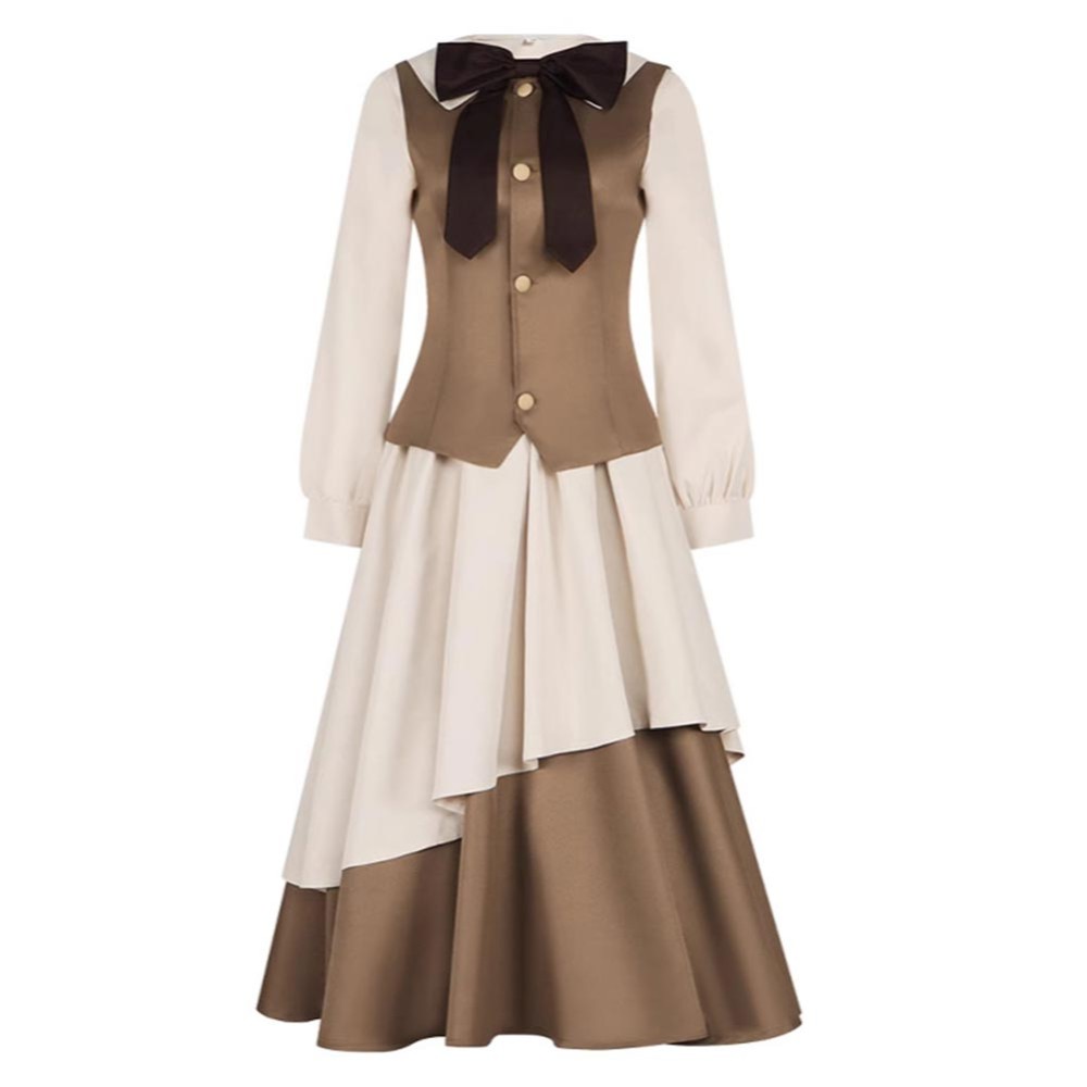 Cardcaptor Sakura Tomoyo Daidouji Khaki Dress Cosplay Costume Halloween Carnival Outfit