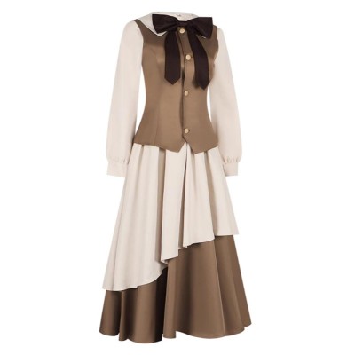 Cardcaptor Sakura Tomoyo Daidouji Khaki Dress Cosplay Costume Halloween Carnival Outfit