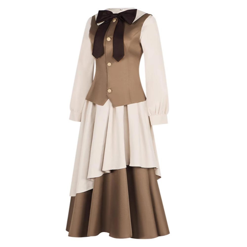 Cardcaptor Sakura Tomoyo Daidouji Khaki Dress Cosplay Costume Halloween Carnival Outfit