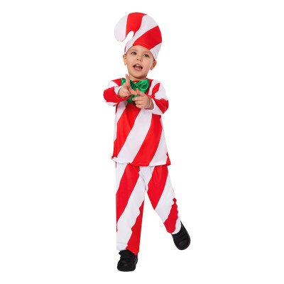 Candy Cane Christmas Kids Children Suit Cosplay Costume Halloween Carnival Outfit