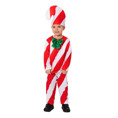 Candy Cane Christmas Kids Children Suit Cosplay Costume Halloween Carnival Outfit