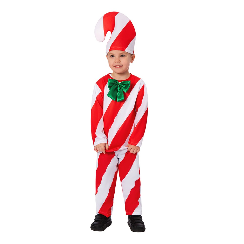 Candy Cane Christmas Kids Children Suit Cosplay Costume Halloween Carnival Outfit