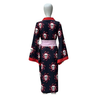 Boa Hancock Women Black Kimono Cosplay Costume Halloween Carnival Outfit