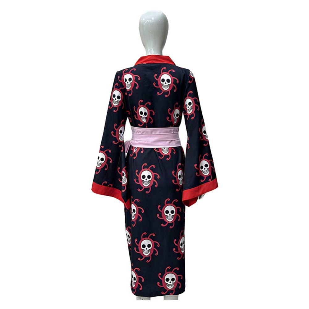 Boa Hancock Women Black Kimono Cosplay Costume Halloween Carnival Outfit