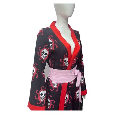 Boa Hancock Women Black Kimono Cosplay Costume Halloween Carnival Outfit