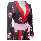 Boa Hancock Women Black Kimono Cosplay Costume Halloween Carnival Outfit