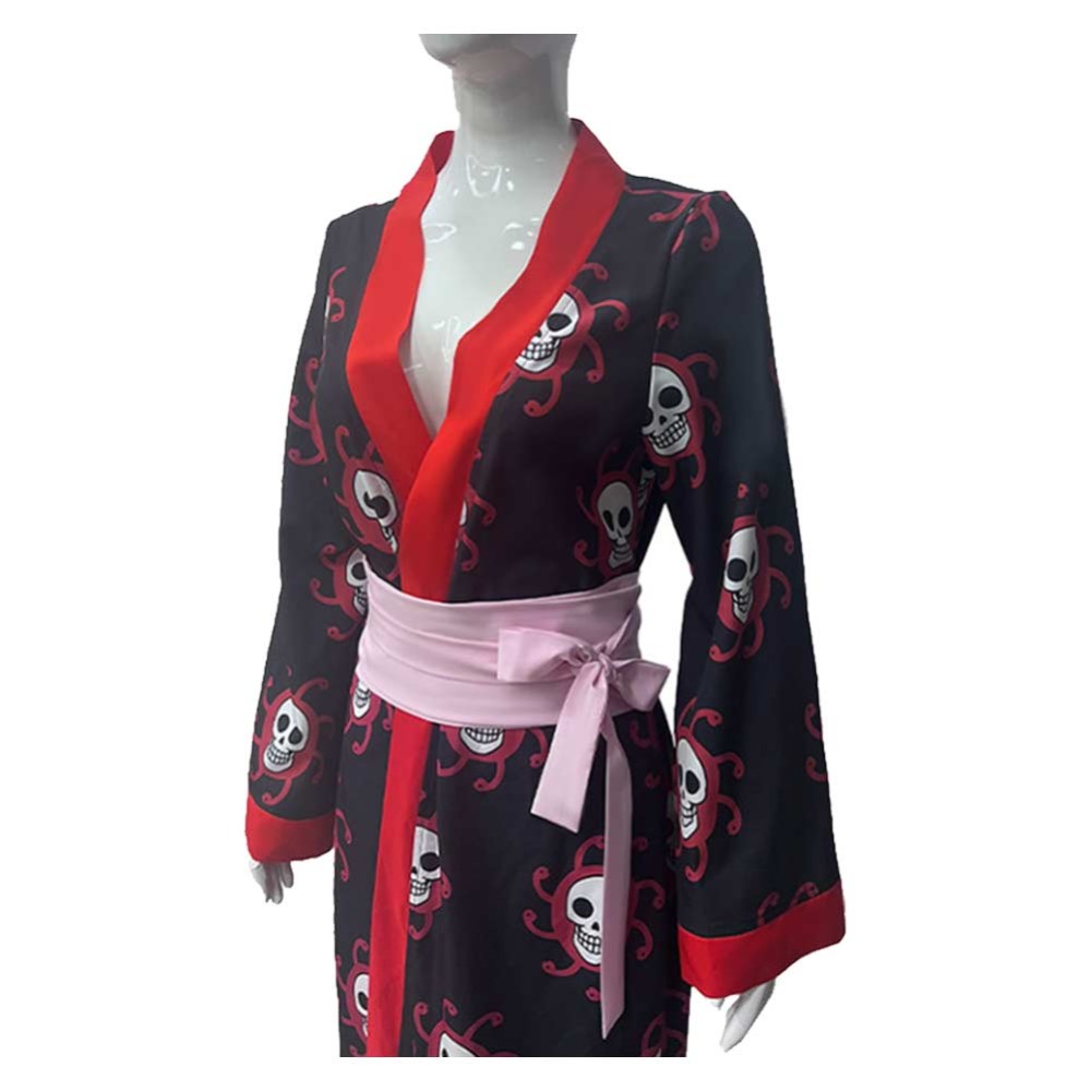 Boa Hancock Women Black Kimono Cosplay Costume Halloween Carnival Outfit