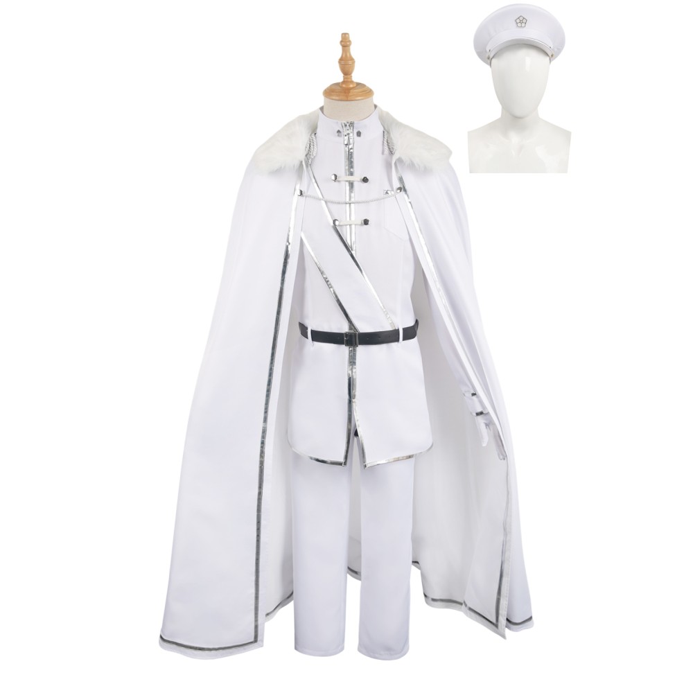 Blue Lock Reo Mikage White Uniform Full Set With Hat Suit Cosplay Costume Halloween Carnival Outfit