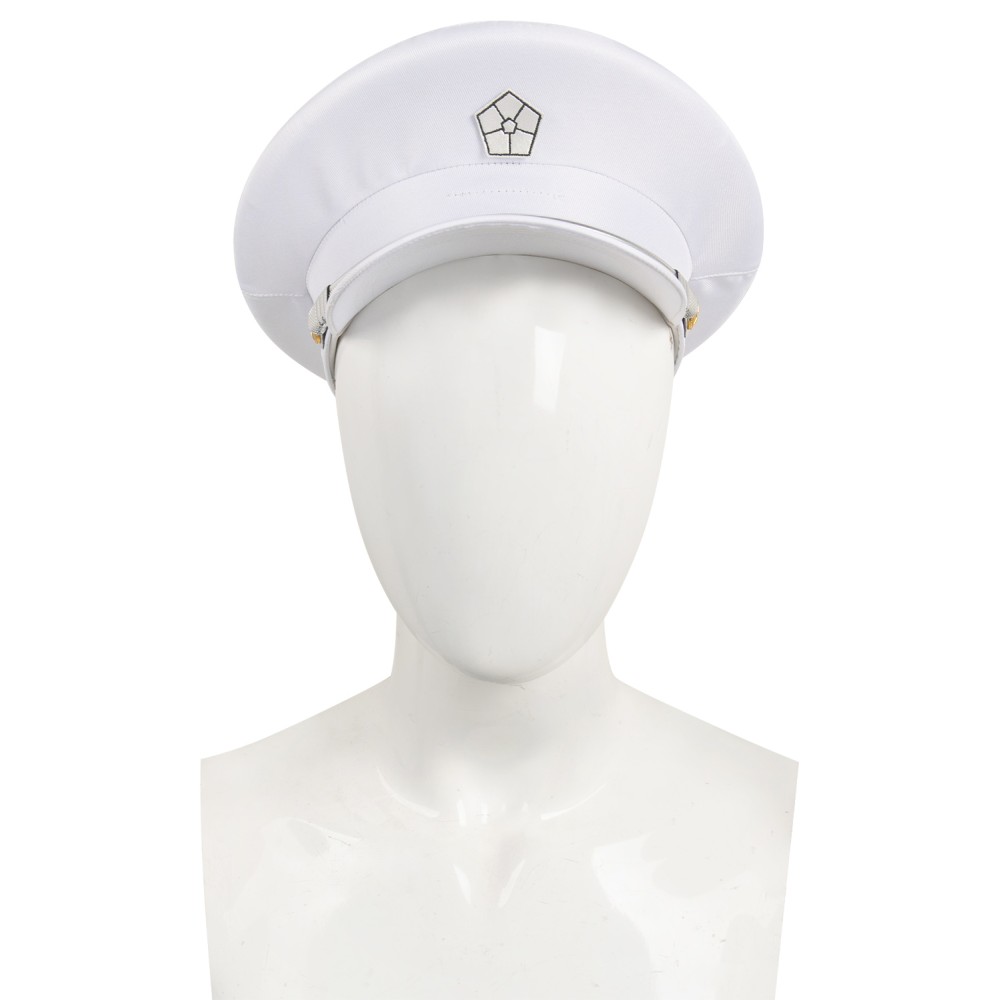 Blue Lock Reo Mikage White Uniform Full Set With Hat Suit Cosplay Costume Halloween Carnival Outfit