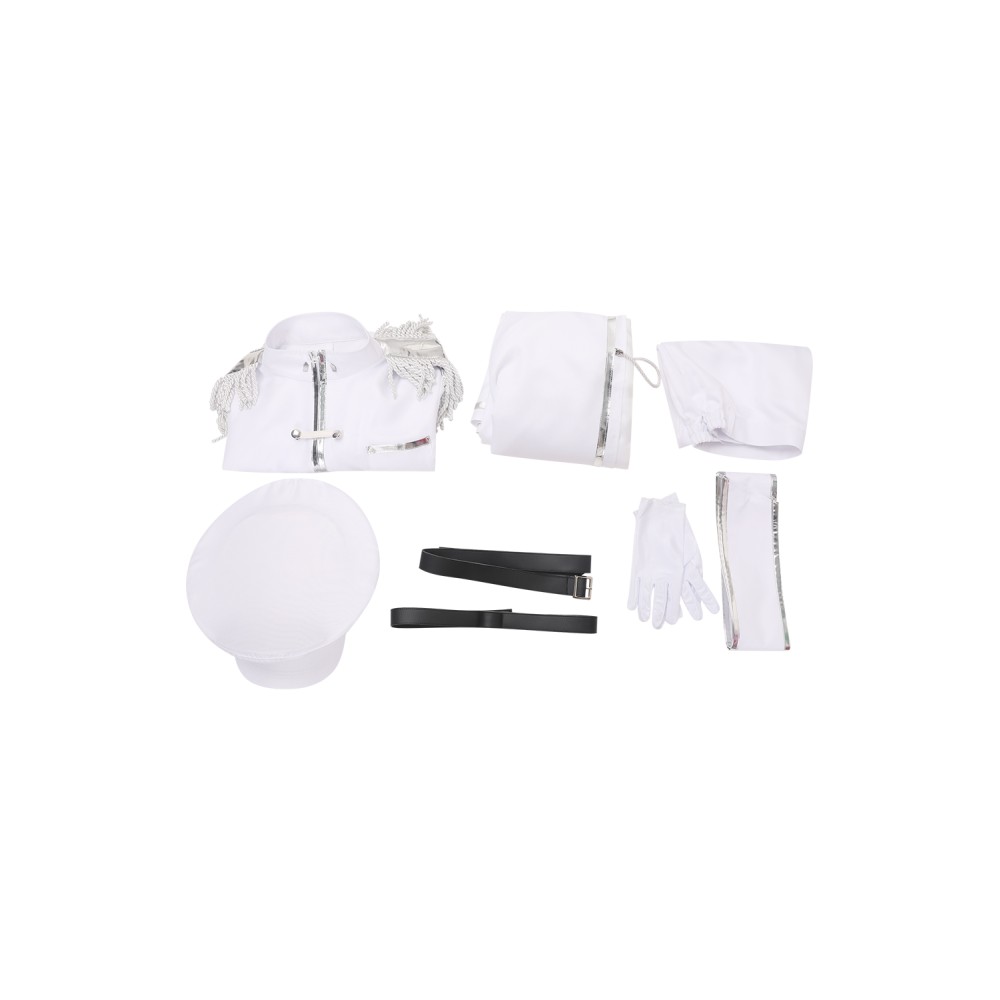 Blue Lock Reo Mikage White Uniform Full Set With Hat Suit Cosplay Costume Halloween Carnival Outfit