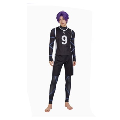 Blue Lock Reo Mikage Black No.9 Jersey Cosplay Costume Halloween Carnival Outfit
