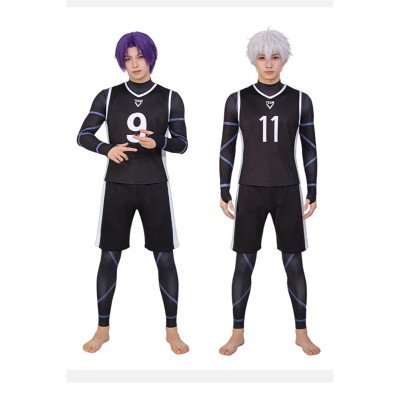 Blue Lock Reo Mikage Black No.9 Jersey Cosplay Costume Halloween Carnival Outfit