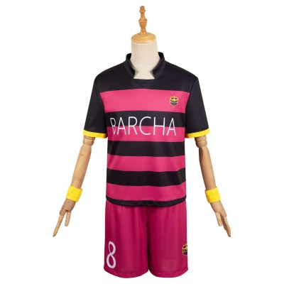BLUE LOCK Meguru Bachira No.8 Uniform Suit Cosplay Costume Halloween Carnival Outfit