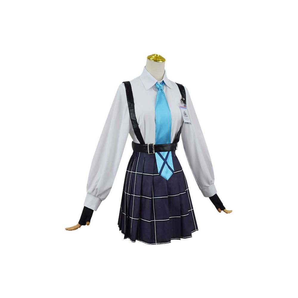 Blue Archive: The Animation Hoshino Takanashi Women Blue Uniform Dress Suit Cosplay Costume Halloween Carnival Outfit
