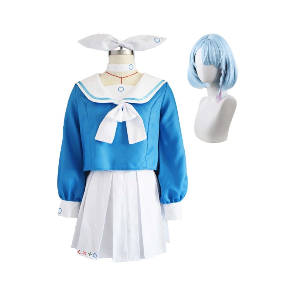 Blue Archive: The Animation Arona Women Blue Dress Suit Cosplay Costume Halloween Carnival Outfit
