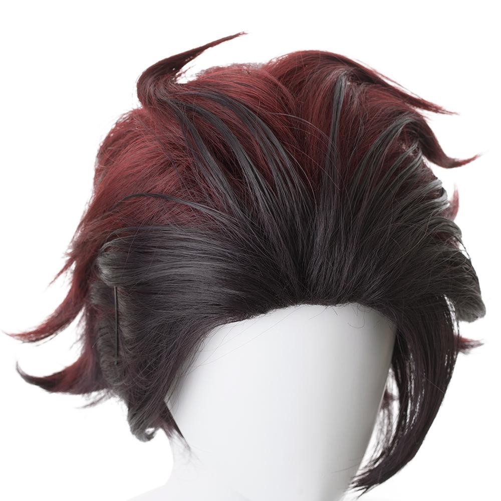 Blade of Demon Destruction Kamado Tanjirou Wig Heat Resistant Synthetic Hair Accessories Cosplay Costume Halloween Carnival