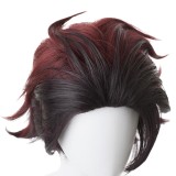 Blade of Demon Destruction Kamado Tanjirou Wig Heat Resistant Synthetic Hair Accessories Cosplay Costume Halloween Carnival