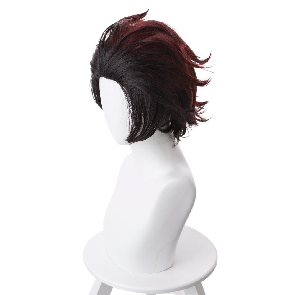 Blade of Demon Destruction Kamado Tanjirou Wig Heat Resistant Synthetic Hair Accessories Cosplay Costume Halloween Carnival