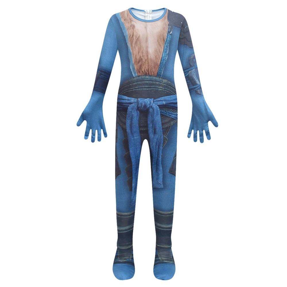 Black Myth: Wukong Wukong Kids Children Blue Bodysuit Suit Cosplay Costume Halloween Carnival Outfit