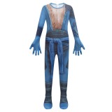 Black Myth: Wukong Wukong Kids Children Blue Bodysuit Suit Cosplay Costume Halloween Carnival Outfit