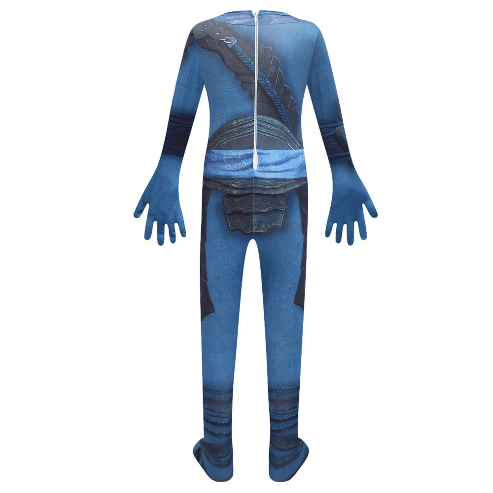 Black Myth: Wukong Wukong Kids Children Blue Bodysuit Suit Cosplay Costume Halloween Carnival Outfit