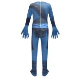 Black Myth: Wukong Wukong Kids Children Blue Bodysuit Suit Cosplay Costume Halloween Carnival Outfit