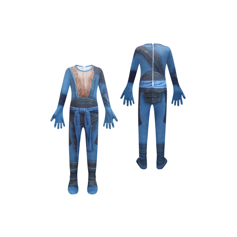 Black Myth: Wukong Wukong Kids Children Blue Bodysuit Suit Cosplay Costume Halloween Carnival Outfit