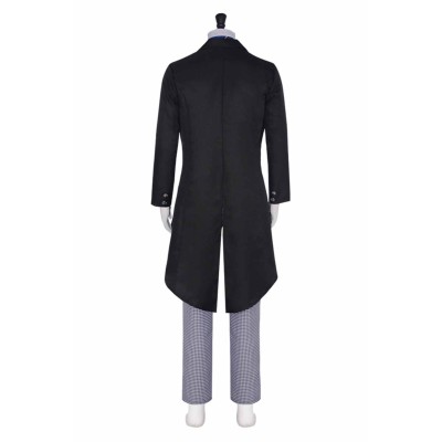 Black Butler Season 4: Public School Arc Lawrence Bluewer Black Uniform Cosplay Costume Halloween Carnival Outfit