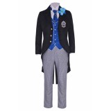 Black Butler Season 4: Public School Arc Lawrence Bluewer Black Uniform Cosplay Costume Halloween Carnival Outfit