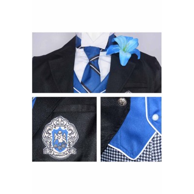 Black Butler Season 4: Public School Arc Lawrence Bluewer Black Uniform Cosplay Costume Halloween Carnival Outfit