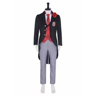 Black Butler Season 4: Public School Arc Edgar Redmond Black Uniform Cosplay Costume Halloween Carnival Outfit
