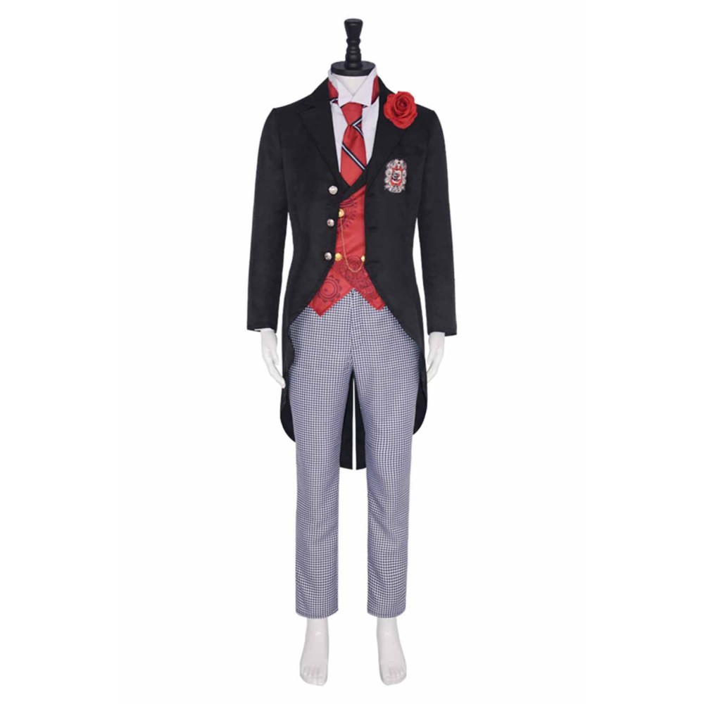 Black Butler Season 4: Public School Arc Edgar Redmond Black Uniform Cosplay Costume Halloween Carnival Outfit