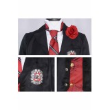 Black Butler Season 4: Public School Arc Edgar Redmond Black Uniform Cosplay Costume Halloween Carnival Outfit