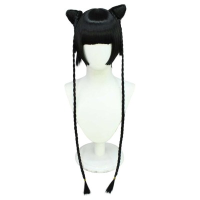 Black Butler Ran Mao Wig Heat Resistant Synthetic Hair Accessories Cosplay Costume Halloween Carnival
