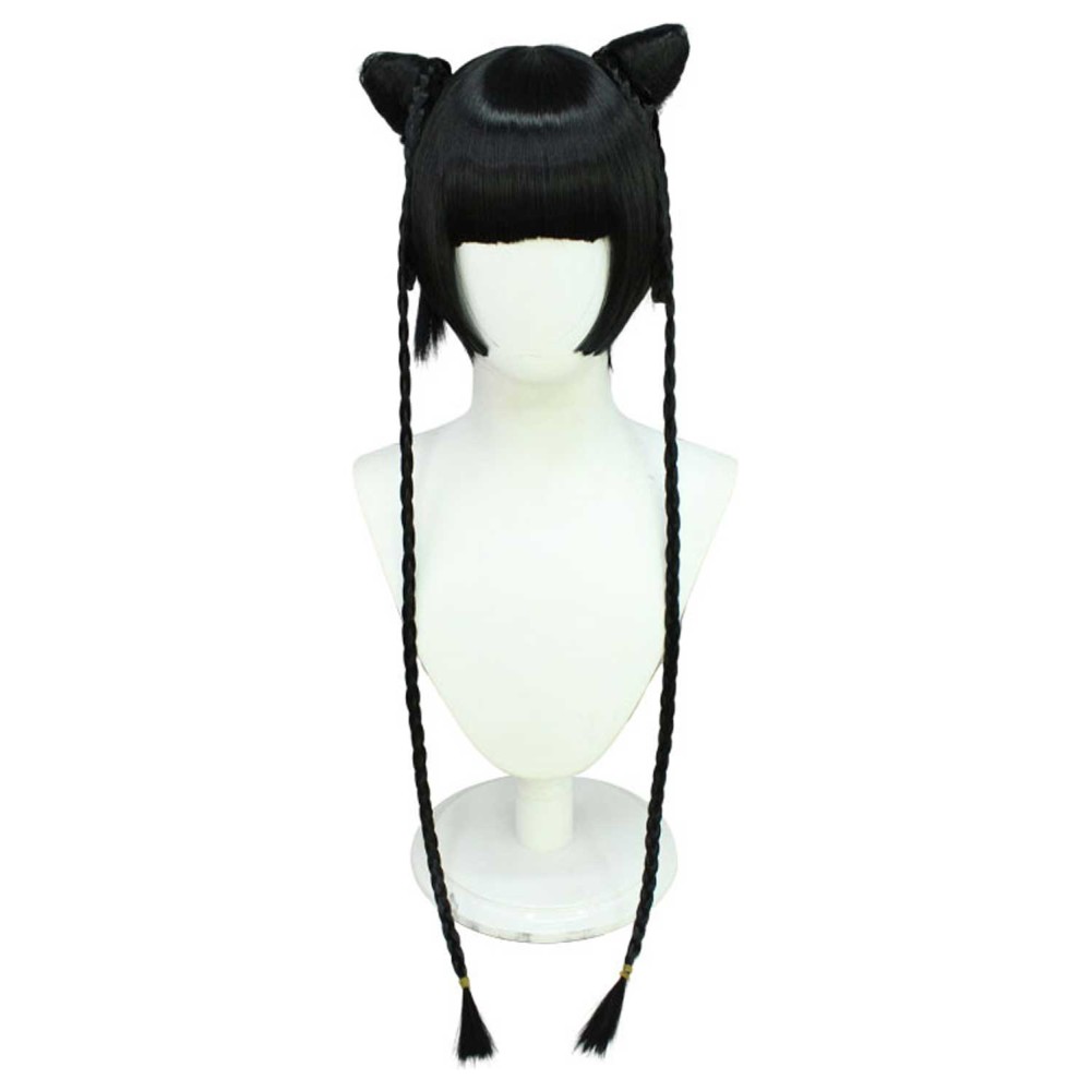 Black Butler Ran Mao Wig Heat Resistant Synthetic Hair Accessories Cosplay Costume Halloween Carnival