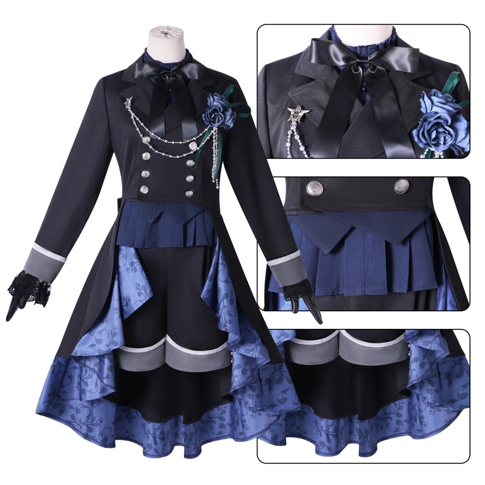 Black Butler Ciel Phantomhive Black Cosplay Costume Halloween Carnival Outfit