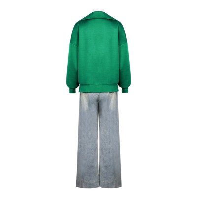 Bibi Blocksberg Green Women Jeans Cosplay Costume Halloween Carnival Outfit