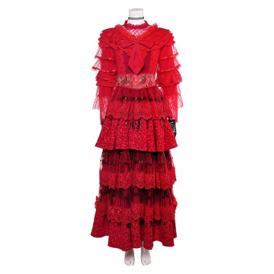 Beetlejuice the Musical Lydia Deetz Red Wedding Dress Party Cosplay Costume Halloween Carnival